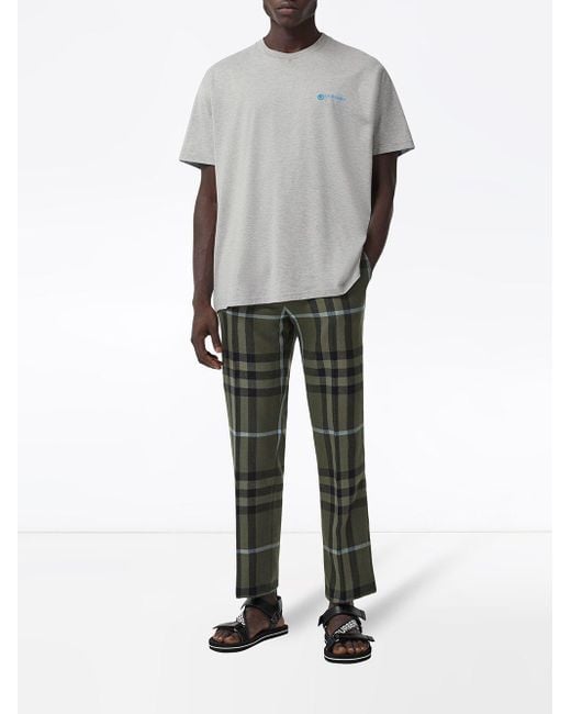 Burberry Gray Logo Print T-Shirt for men