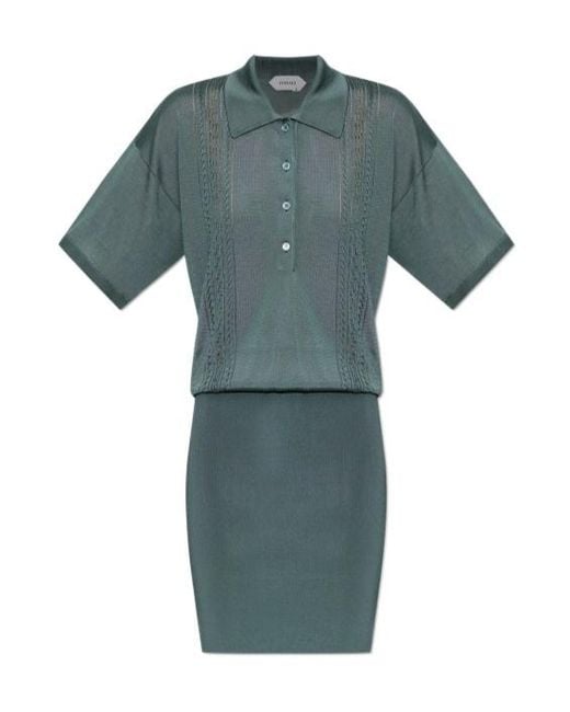 Versace Green Polo Knitted Dress