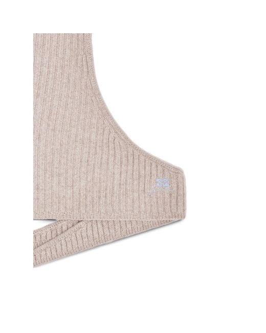 Ganni White Logo Embroidered Balaclava