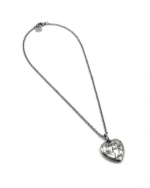 Gucci White Heart-Shaped Pendant Necklace