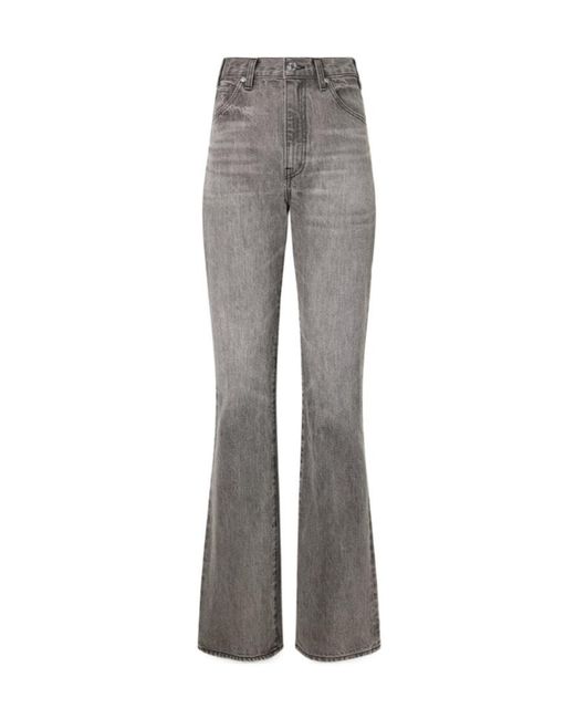 Nili Lotan Gray High-Waisted Jeans