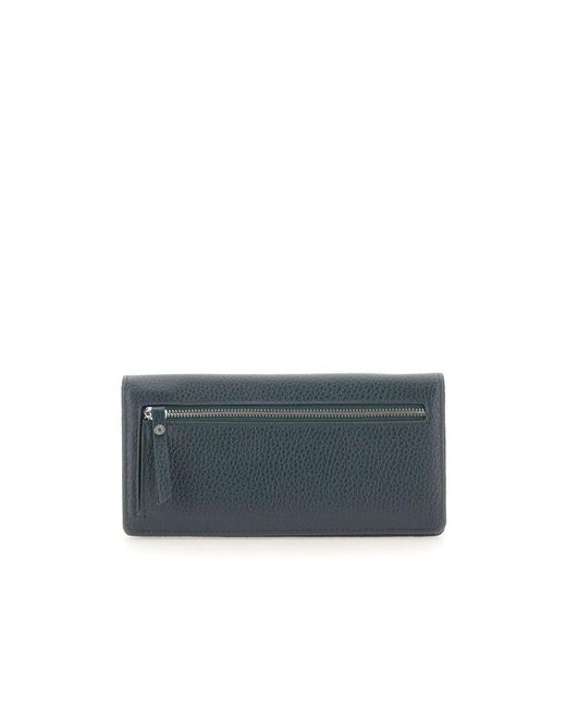 Gianni Chiarini Blue Grain Flap Wallet