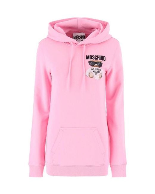 Moschino Pink Teddy Bear Printed Sweater