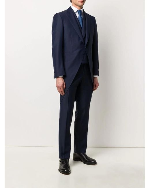 Canali Blue Slim Fit Wool Suit for men