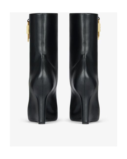 Givenchy Black Lock Plaque Detail Wedge Boots