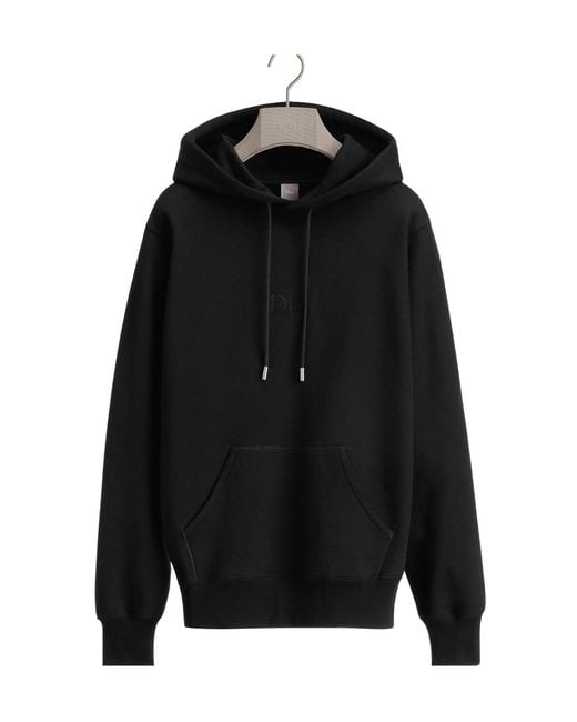 Dior Black Hooded Sweatshirt With Embroidery, Relaxed Fit for men