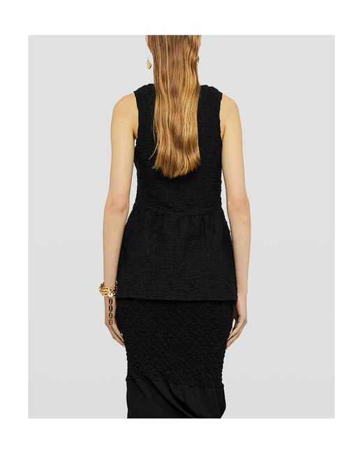 Jil Sander Black Sleeveless U-Neck Top