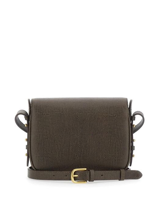 Soeur Gray Flap Shoulder Bag
