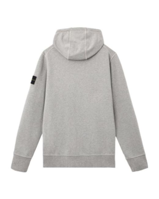 Stone Island Gray Regular-Fit Zip-Up Hooded Sweatshirt for men
