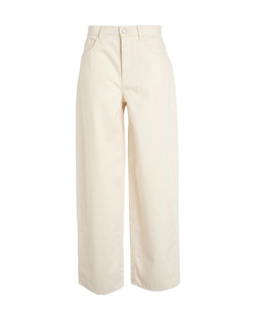 MAX&Co. White Loose-Fitting High-Waisted Jeans