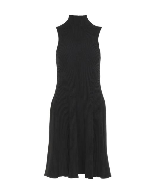 Chloé Black Small High-Neck Mini Wool Dress