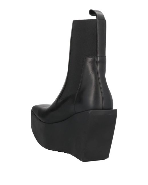 Rick Owens Black Minimalist Leather Boots