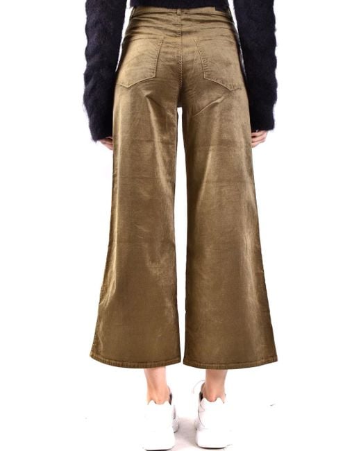 PAIGE Natural High-Waisted And Wide-Leg Denim Pants