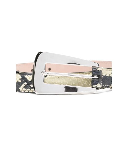 Khaite White Lucca Embossed Python Belt