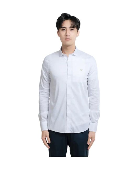 Armani Collezioni White Long-Sleeved Shirt for men
