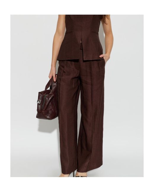 AllSaints Brown Casual Pants With Belt Loops