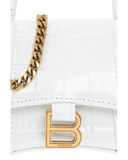 Balenciaga White Hourglass Mini Bag