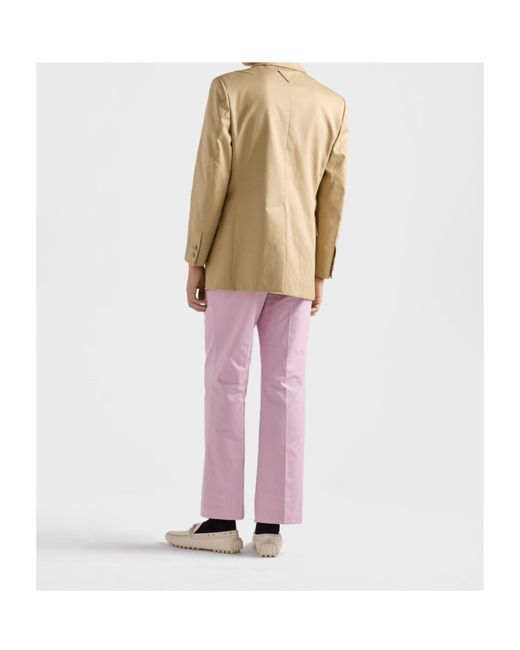 Prada Natural Single-Breasted Cotton Jacket for men