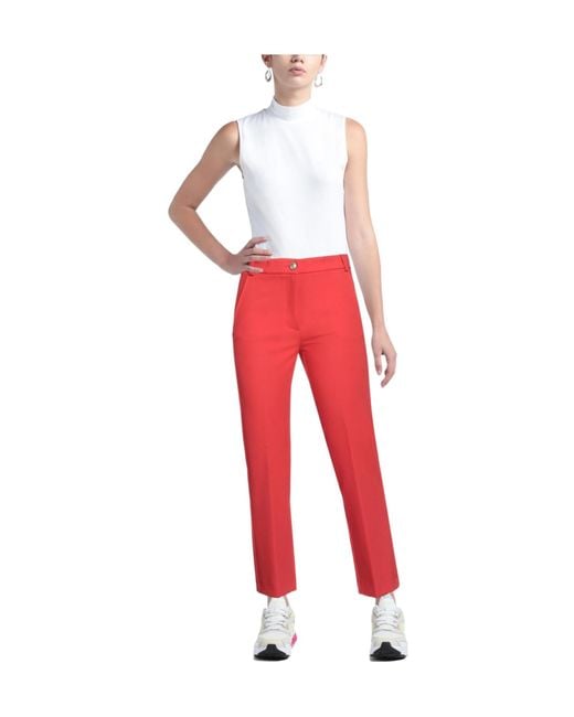MAX&Co. Red Simple Solid-Color Trousers
