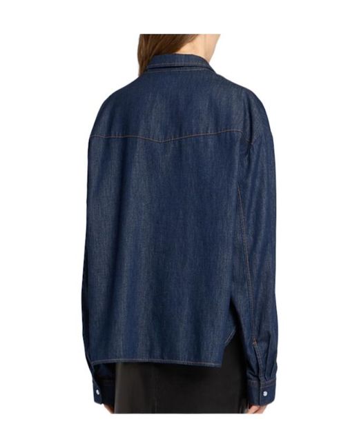 Khaite Blue Denim Shirt With Classic Collar