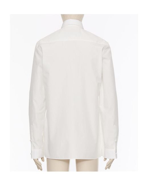 Valentino White Button-Up Long-Sleeved Shirt for men