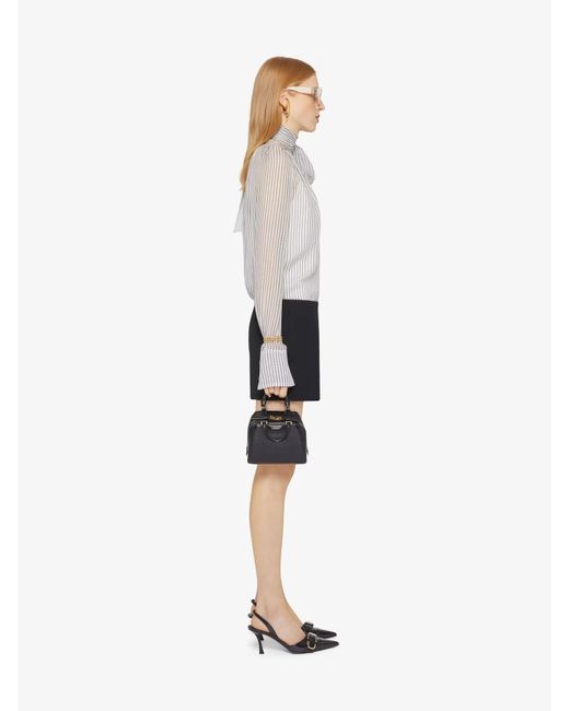 Givenchy Gray Polka Dots Printed High-Neck Blouse