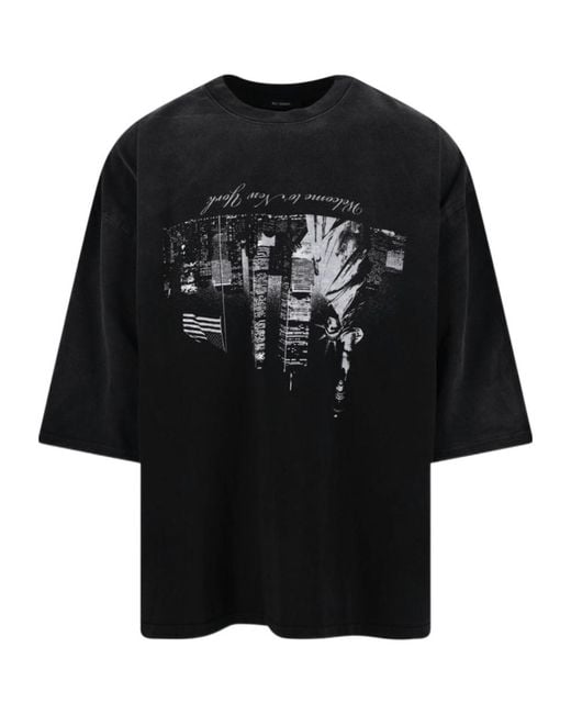 Willy Chavarria Black Welcome To Ny Buffalo T-Shirt for men