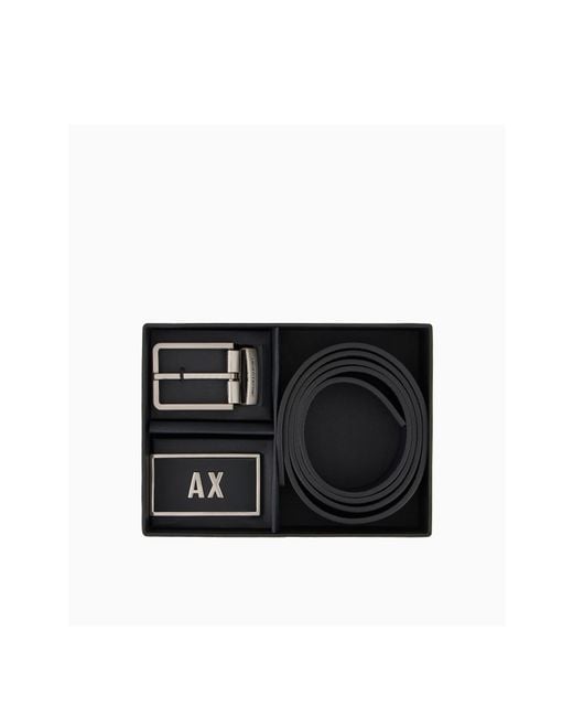 ARMANI EXCHANGE White Logo-Buckle Belt for men