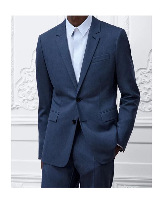 Dior Blue Long-Sleeved Suit Jacket Set for men