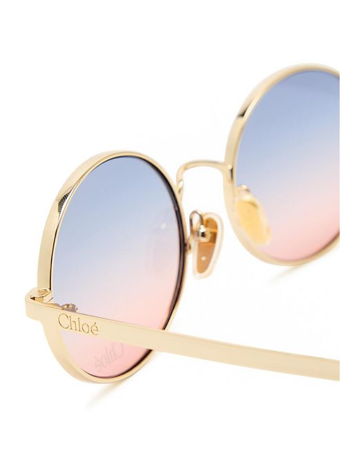 Chloé White Round-Frame Sunglasses