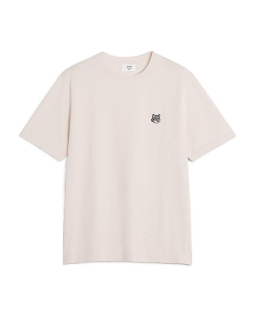 Maison Kitsuné White Maison Kitsuné Fox Head Comfort T-Shirt for men