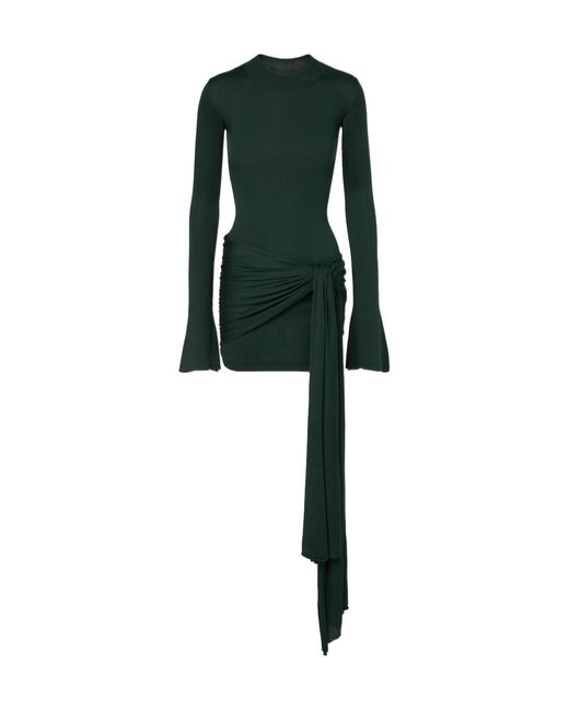 AYA MUSE Green Silk-Blend Minidress