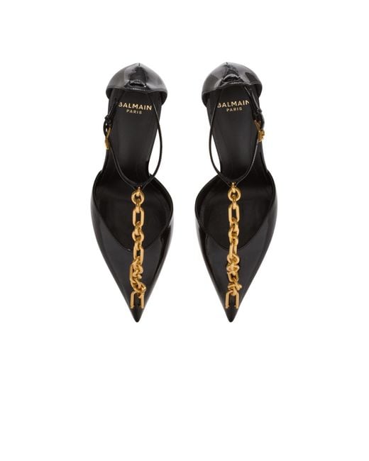 Balmain Black Heeled Shoes 'Sync'