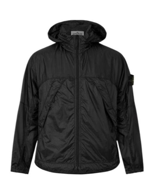 Stone Island Black Rain Jacket for men