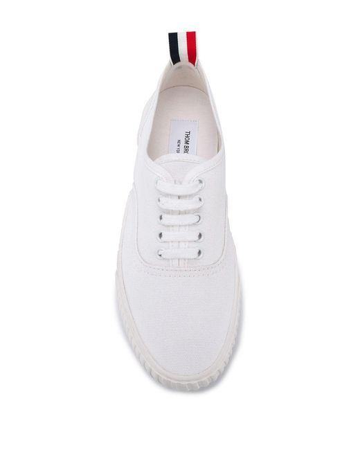 Thom Browne White Heritage Panelled Sneakers