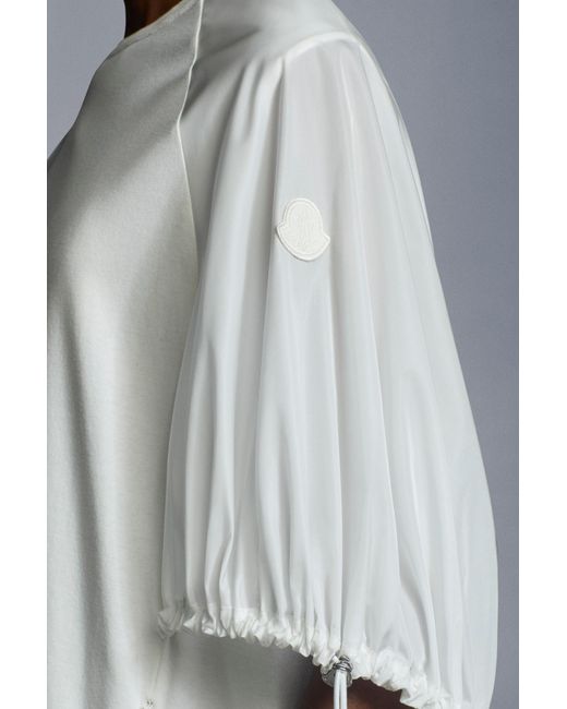 Moncler Gray Drawstring-Trim Midi T-Shirt Dress