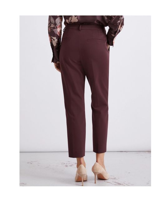 Marella Purple Stretch Cotton-Blend Trousers