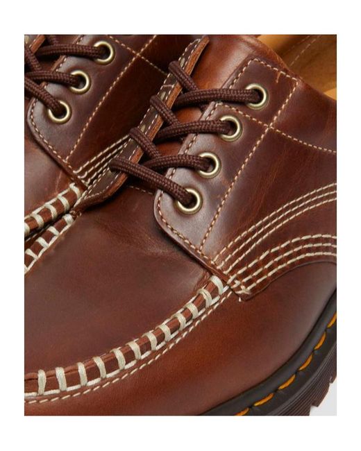 Dr. Martens Brown Lowell Leather Moc Toe Shoes for men