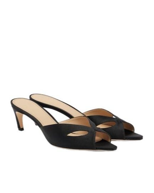 Victoria Beckham Black Harlow Mask Satin Mules