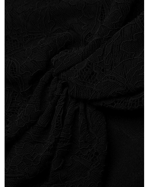 Philosophy Di Lorenzo Serafini Black Chantilly-Lace Ruched Minidress