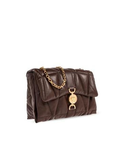 Versace Brown Medusa Chain-Linked Shoulder Bag