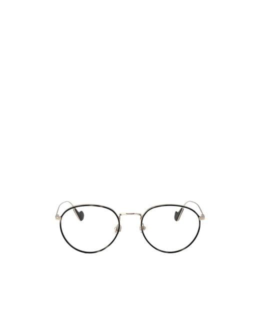 Moncler Metallic Eyewear Oval Frame Glasses for men