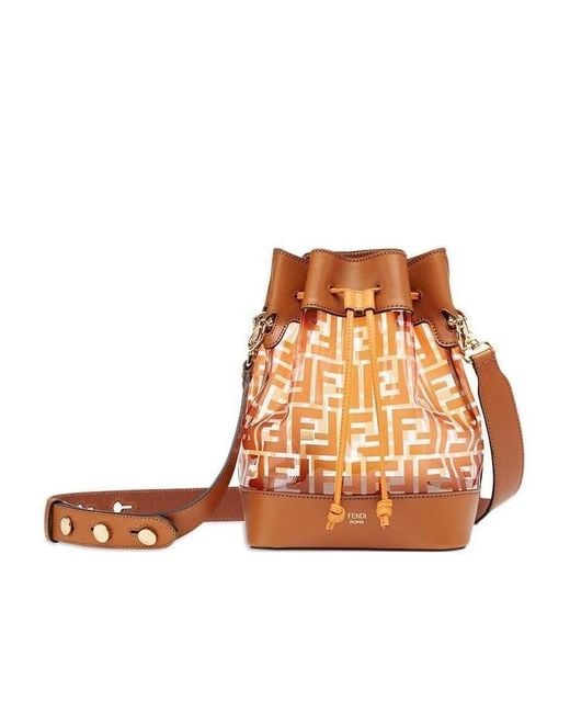 Fendi Orange Ff Printed Shoulder Bag
