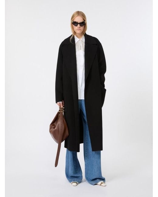 Sportmax Black Zannata Belted Long Coat