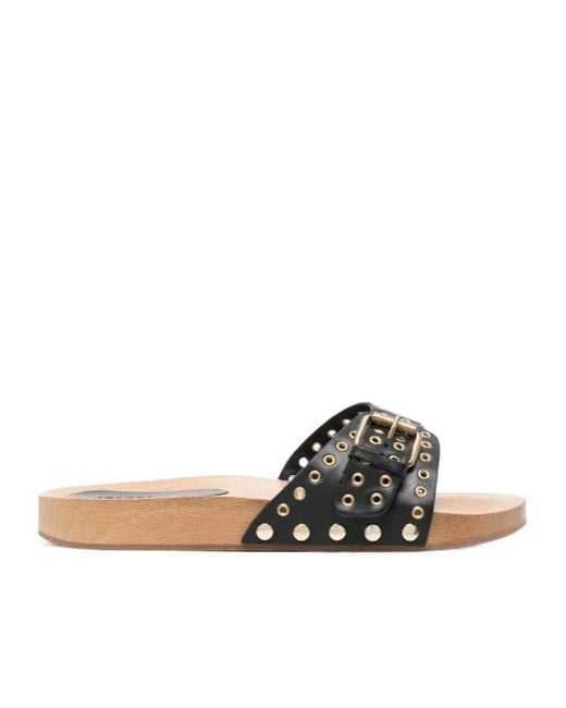 Isabel Marant Multicolor Jaso Buckled Clogs