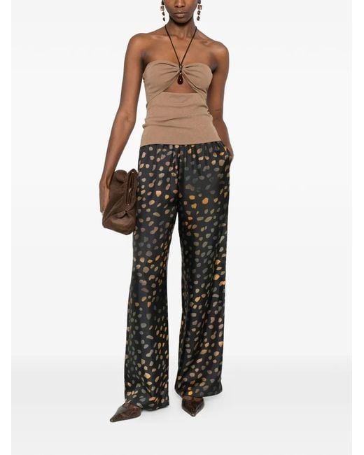 Nanushka Brown Cut-Out Strap Bandeau Top