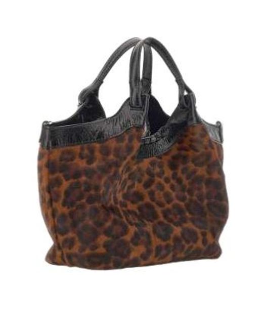 Gianni Chiarini Brown Dua Animal-Print Handbag