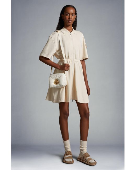 Moncler White Logo Patch Two-Way Zipped Dress