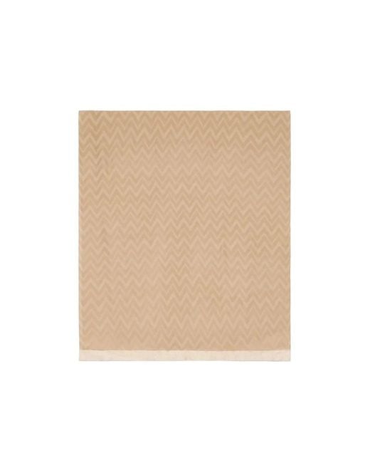 Emporio Armani Natural Herringbone Jacquard Scarf