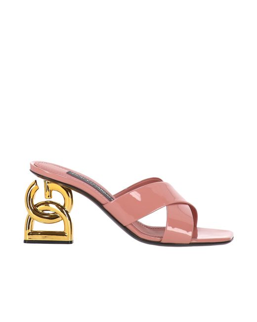 Dolce & Gabbana Pink Crossover Strap Mules